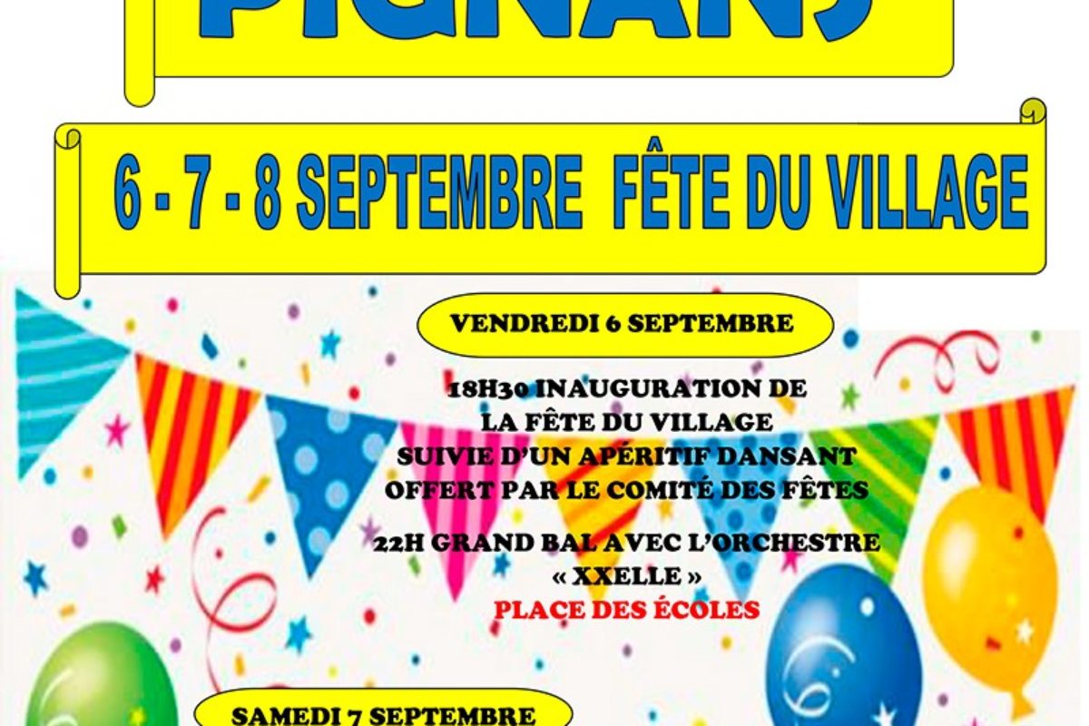 6/7/8 septembre  – Fête du village