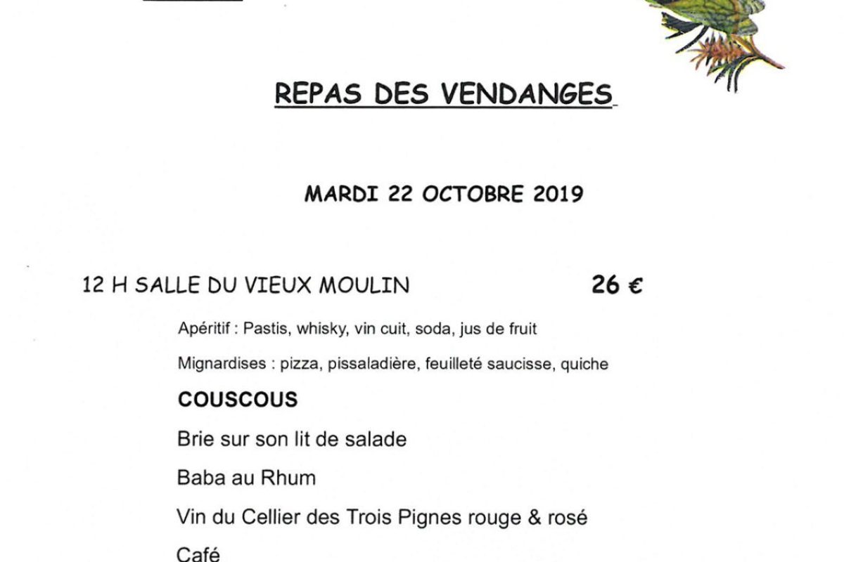 22 Oct – Repas des vendanges