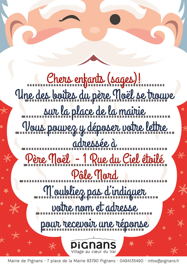 Noël 2019 - Lettre au père Noël • Pignans