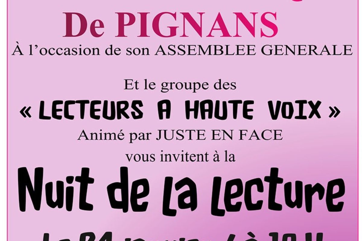 24 janvier – Lecture à haute voix – Juste en face