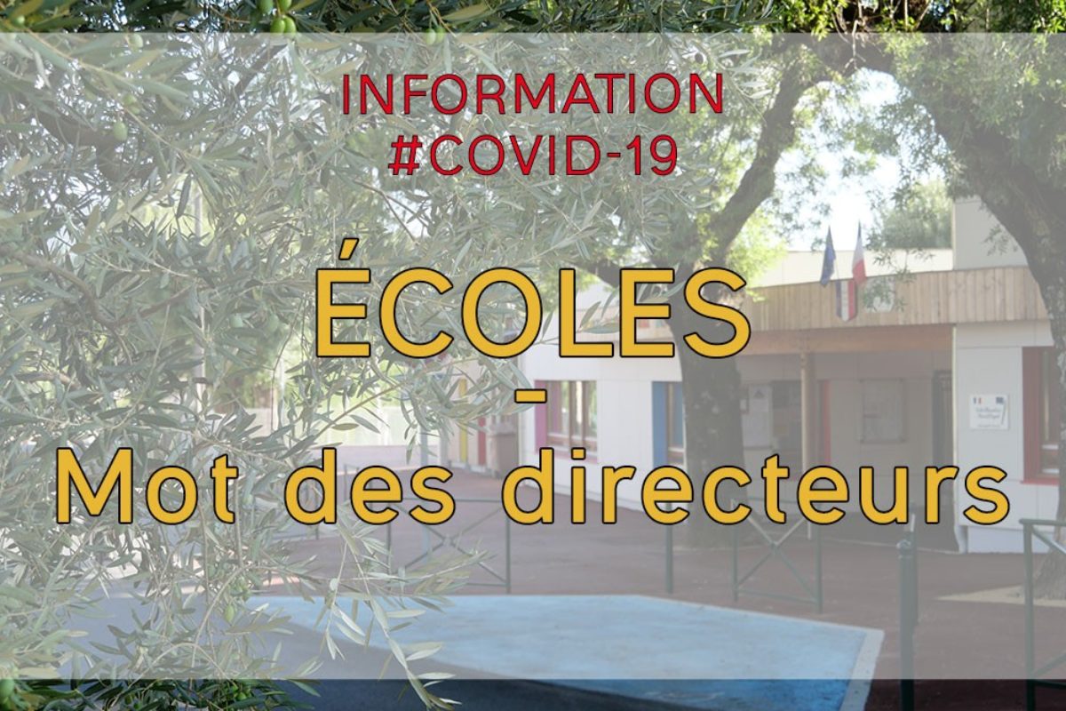 [Écoles] 8 avril 2020 : Message des directeurs d’écoles