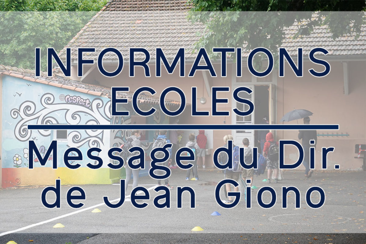 Message du directeur de l’école J. Giono