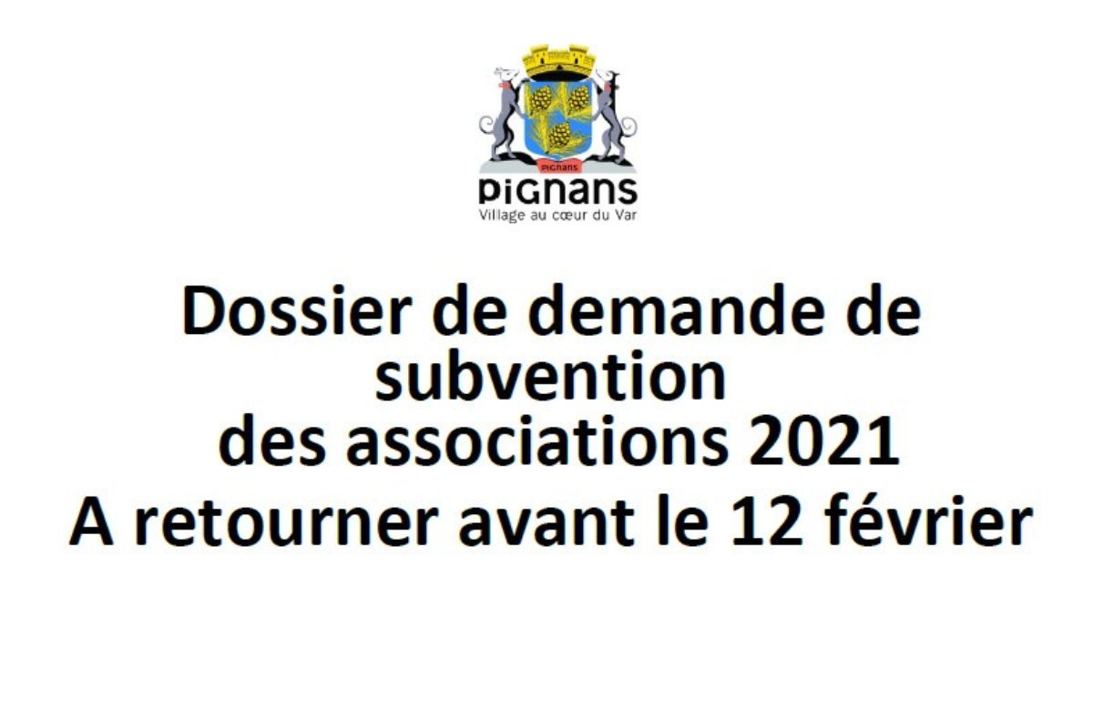 Dossier de demande de subvention des associations – 2021