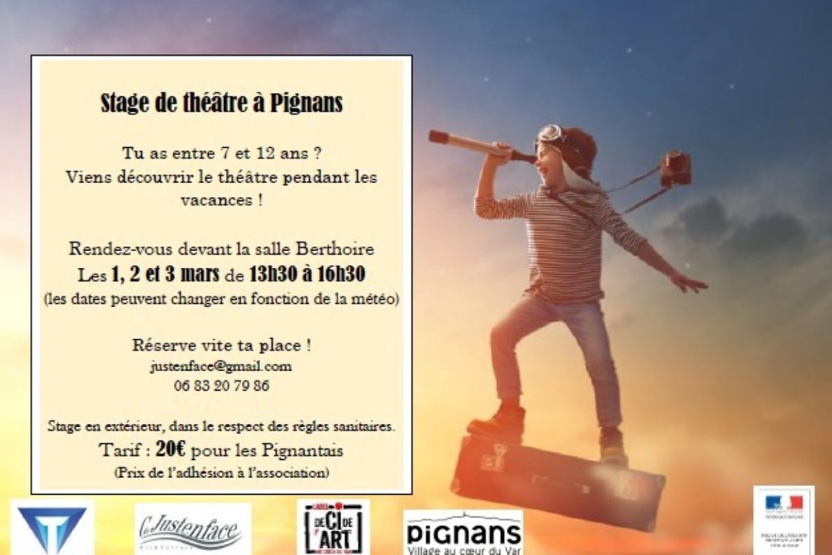 1, 2 et 3 Mars – Stage de théâtre à Pignans – Juste en face