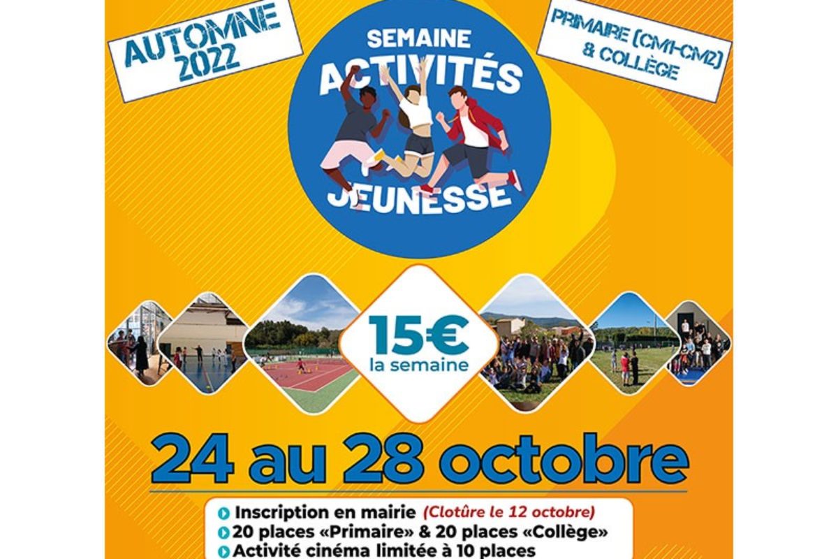 24 au 28 oct. – Semaine d’activités jeunesse