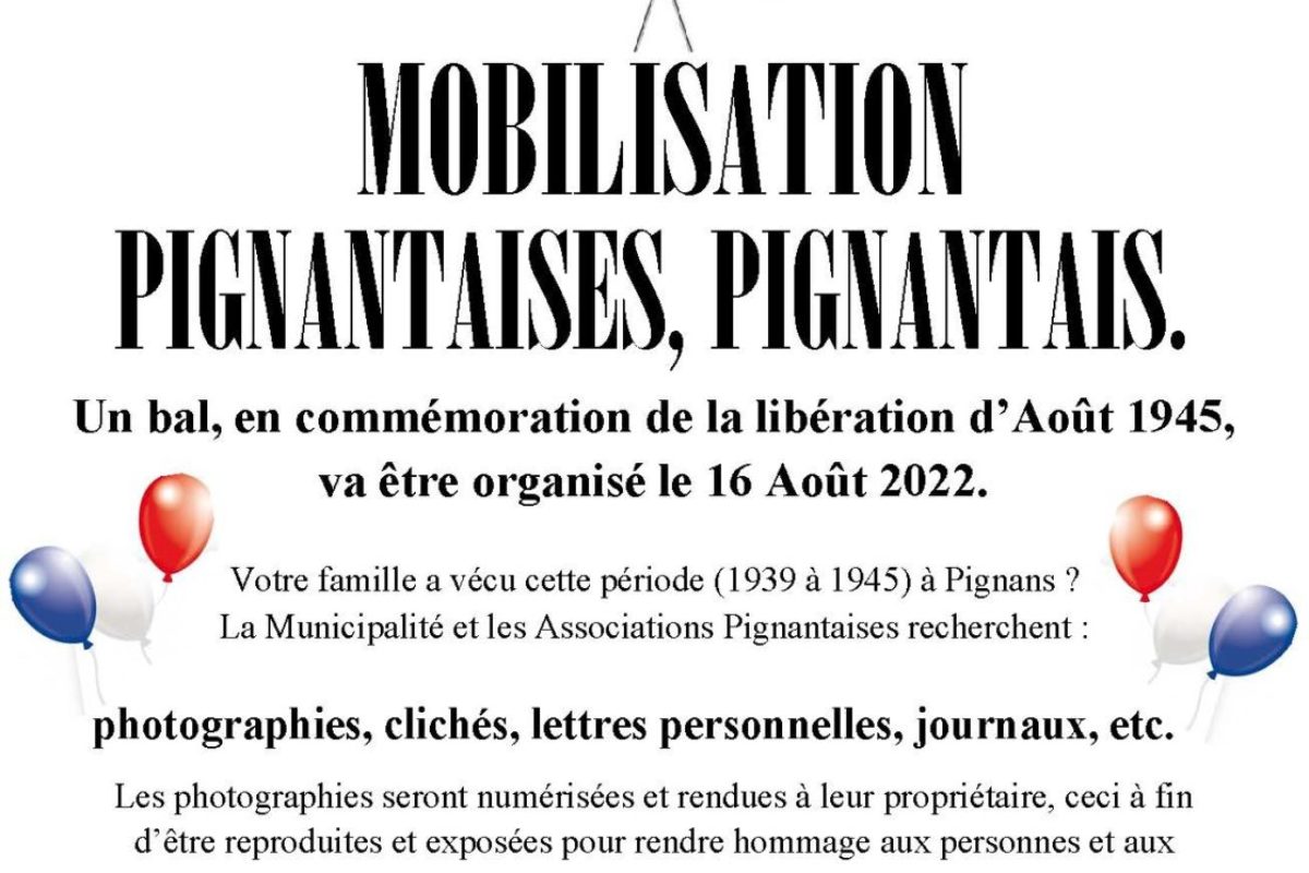 [Expo] Libération de Pignans – Recherche de documents d’époque