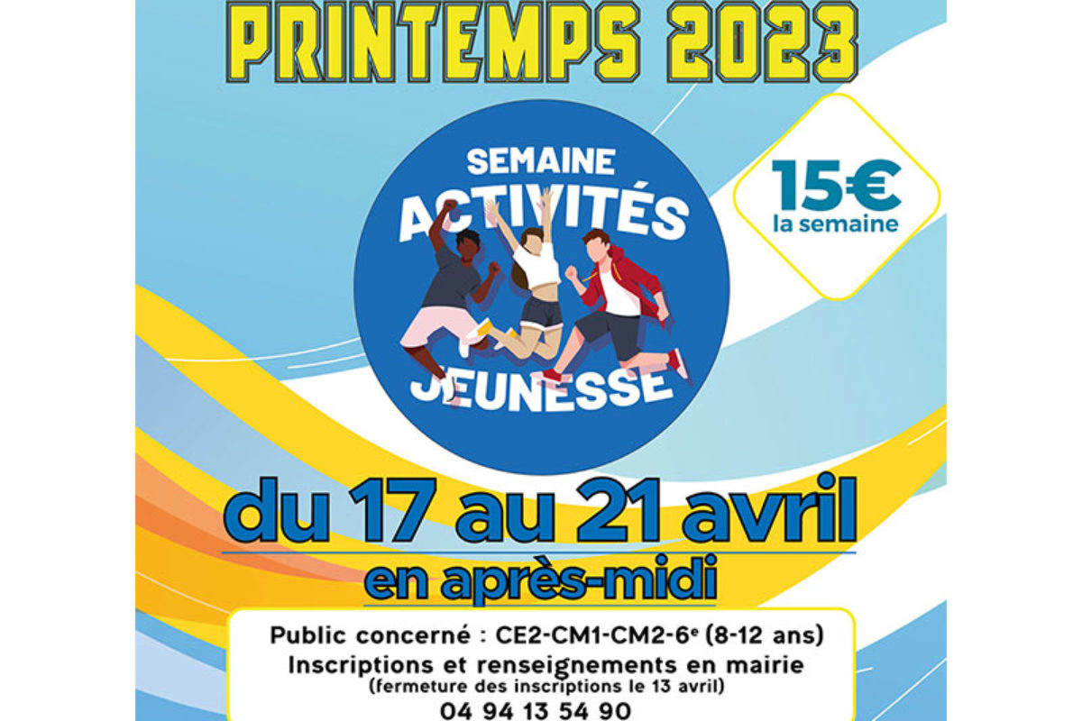 17 au 21 avril – Semaine d’activités jeunesse