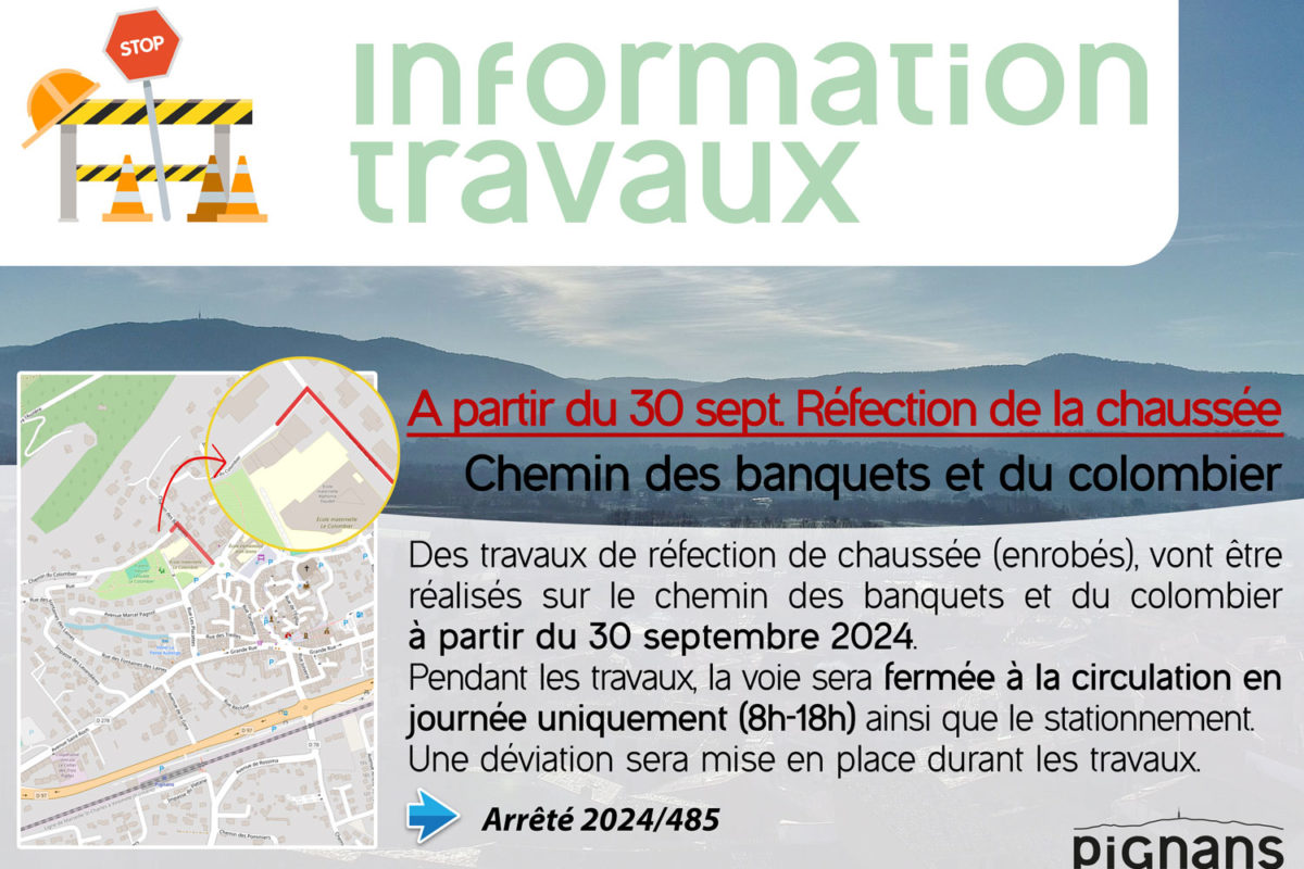 [Travaux] Réfection de la chaussée chemin du banquet et du colombier