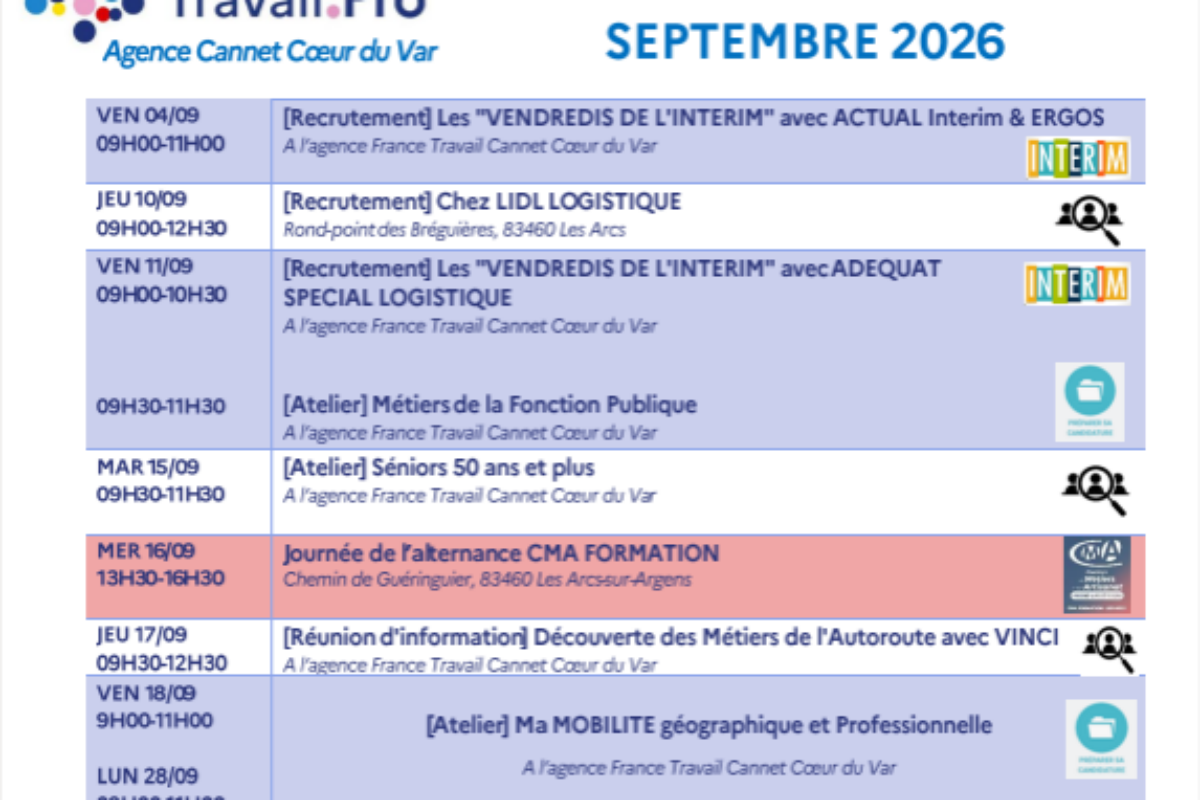 [France Travail] – Newsletter septembre 2026