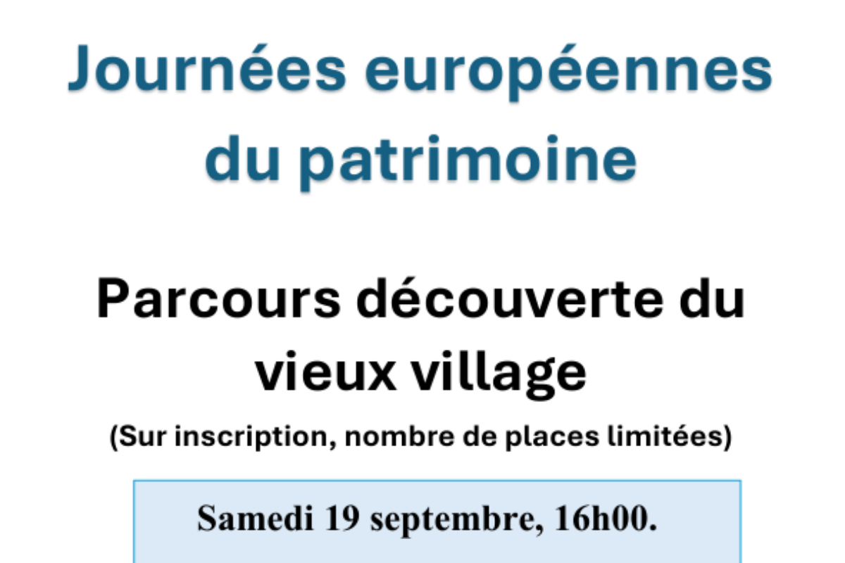 19-20 sept. – Journées européennes du patrimoine – Amis du vieux Pignans