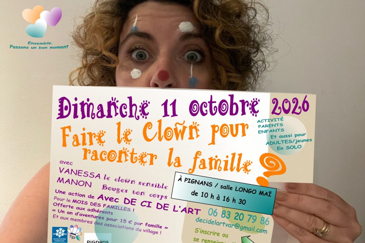 11 oct. – Avec DE CI DE L’ART