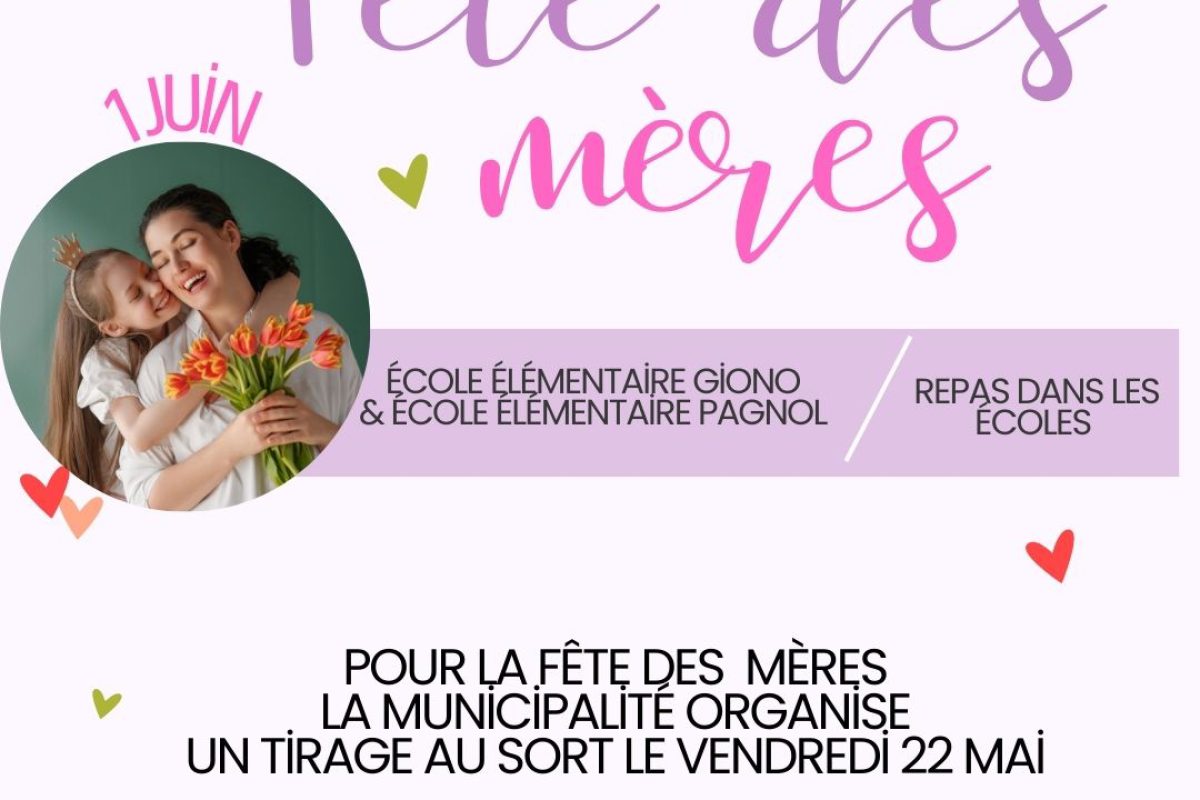 1 juin – Fête des mères – Repas dans les écoles