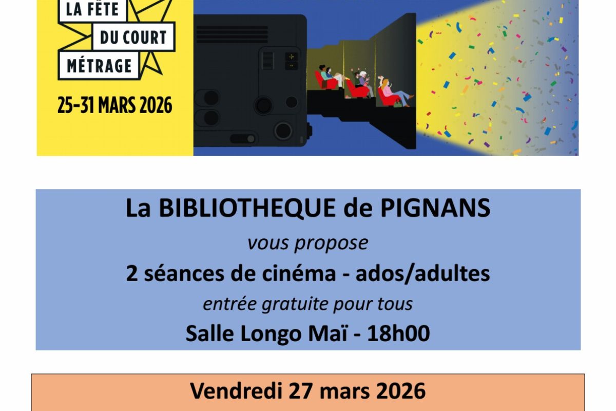 27 et 29 mars – Fête du court métrage