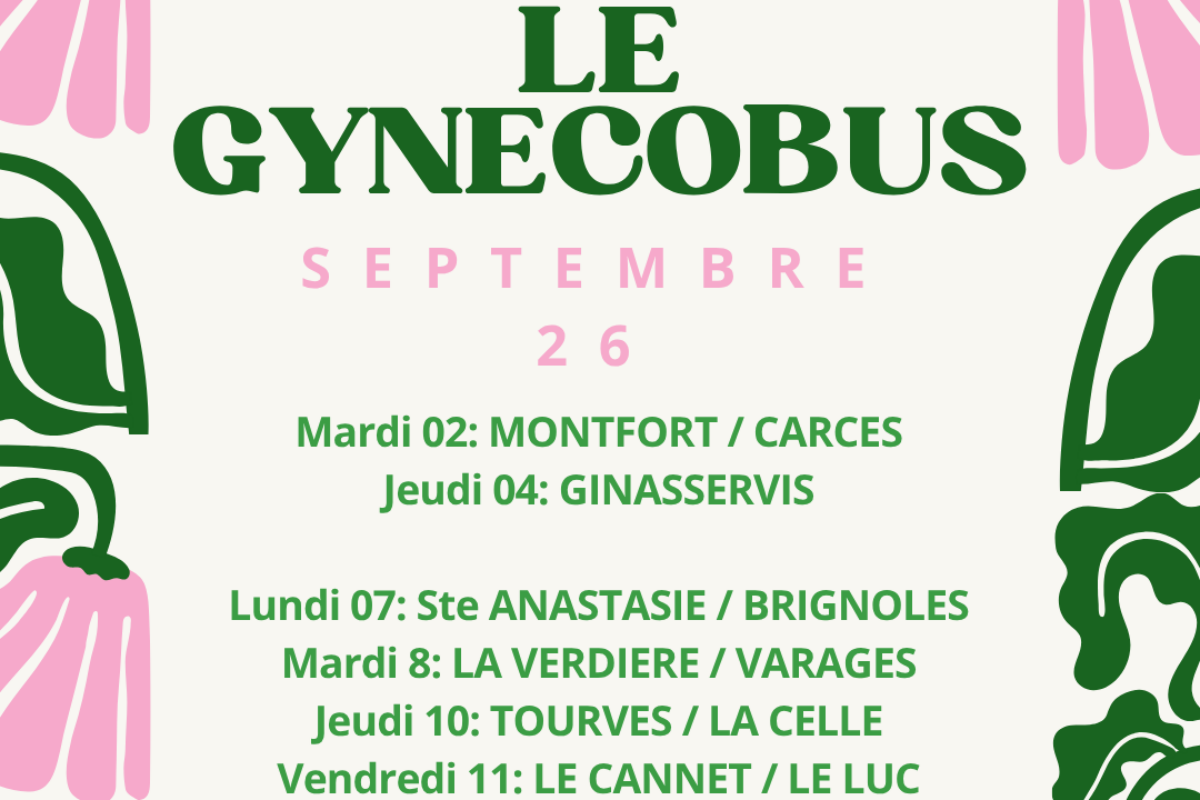 Programme du Gynecobus de septembre 2026