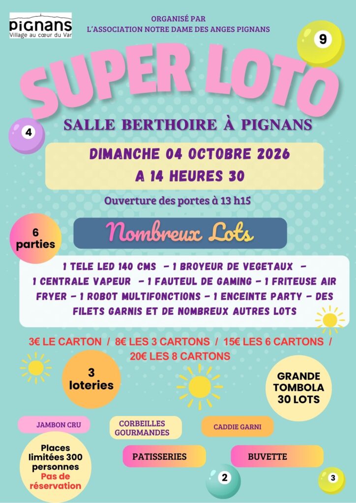 Affiche : Affiche poster evenement super loto bingo moderne illustre vert colore