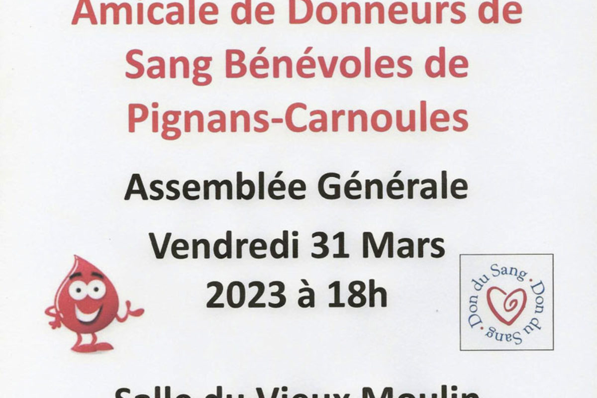 21 mars – Assemblé Général de l’amicale des donneurs de sang