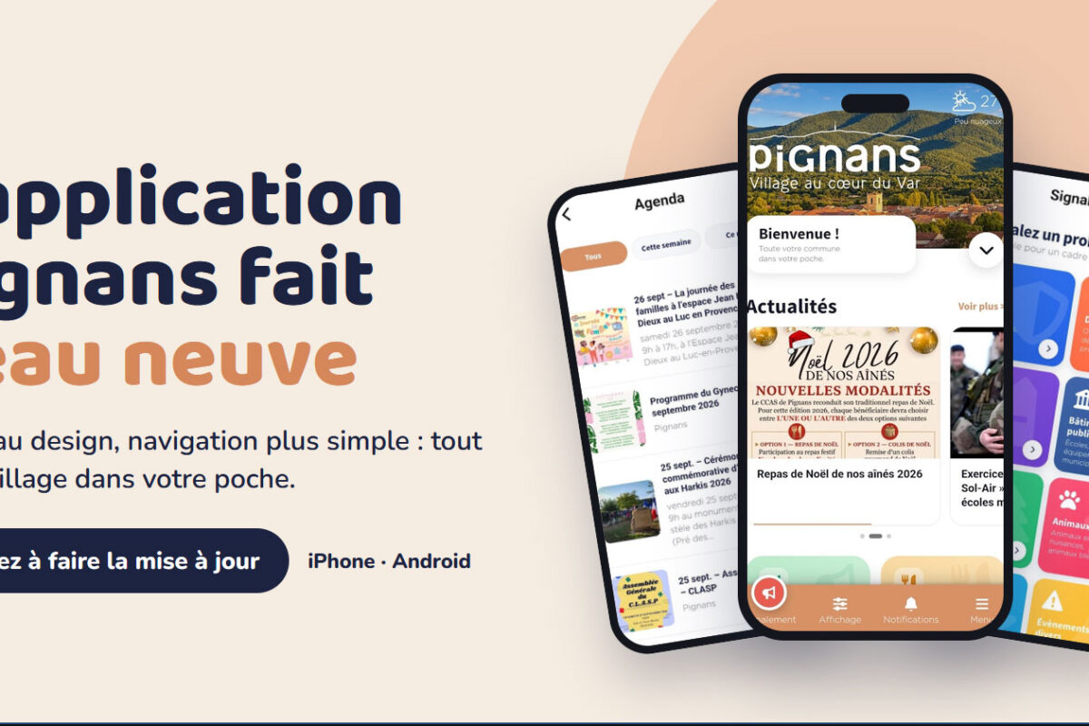 L’application Pignans fait peau neuve