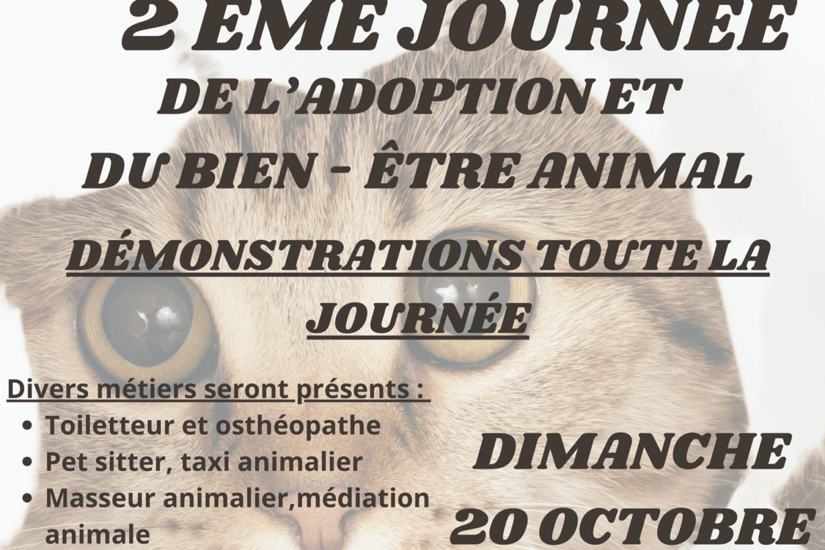 20 oct. – 2e Journée de l’adoption et du bien-être animal