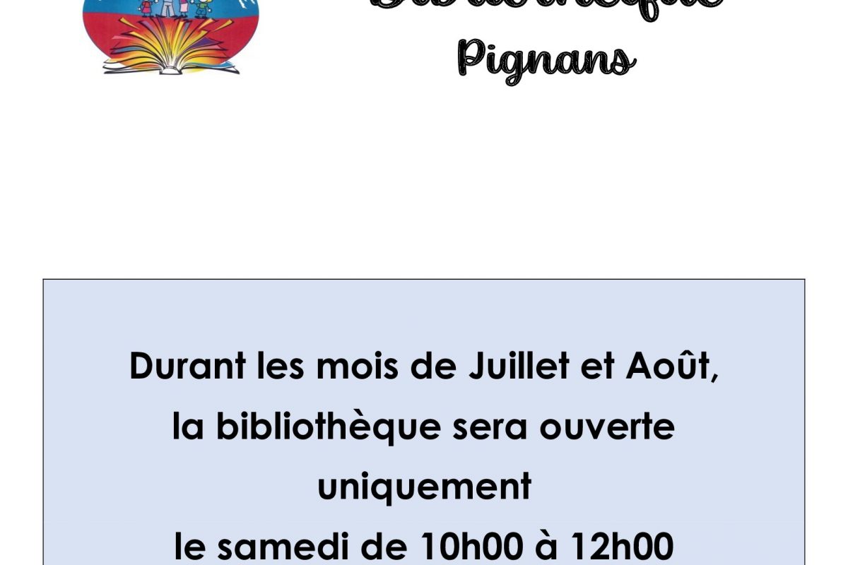 Bibliothèque – Horaires d’été 2025