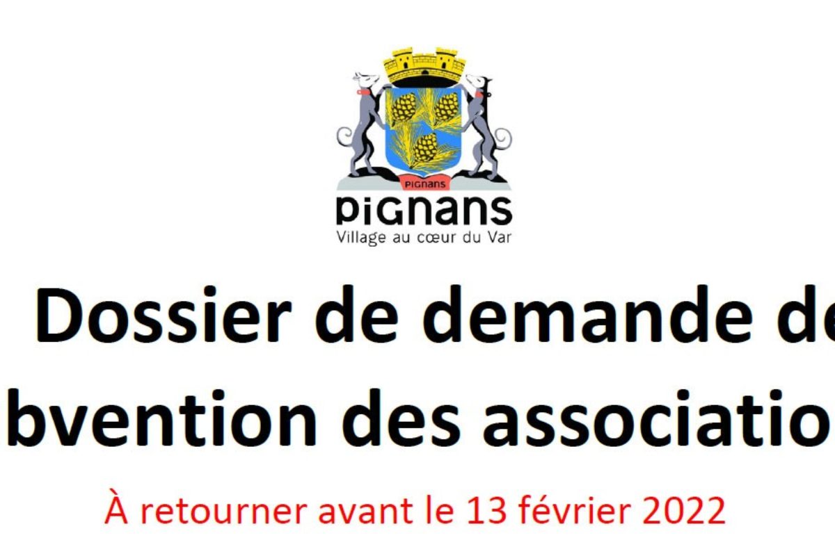 Dossier de demande de subvention des associations – 2022