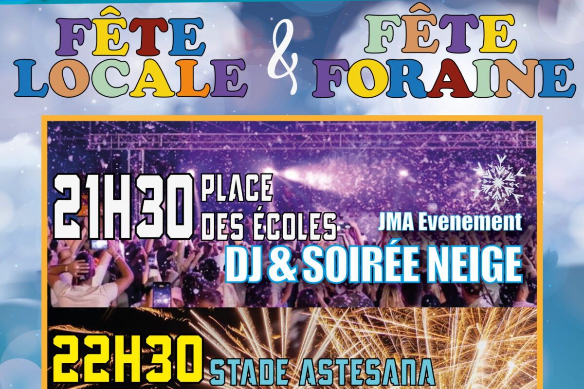 11 sept – DJ, Soirée neige et feu d’artifice – Fête locale – Un bel été à Pignans 2026