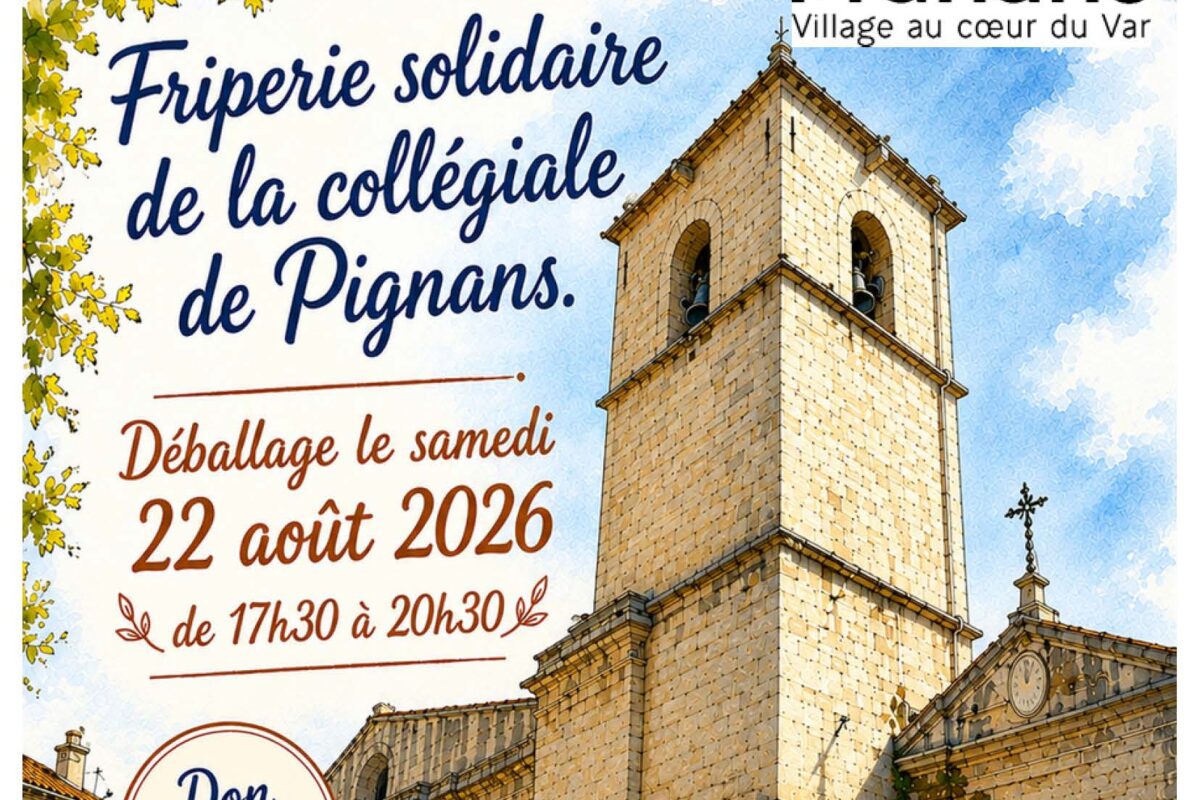 22 août – Friperie solidaire de la collégiale de Pignans