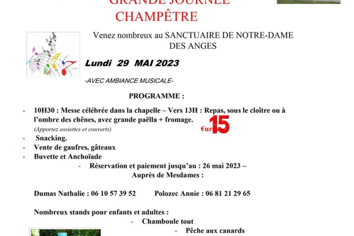 29 mai – Journée champêtre à Notre Dame des Anges