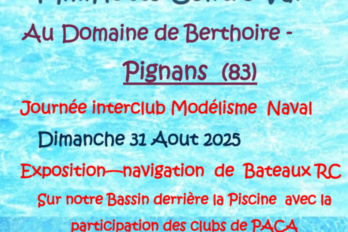 31 août – Miniflotte – Journée modélisme naval à Berthoire