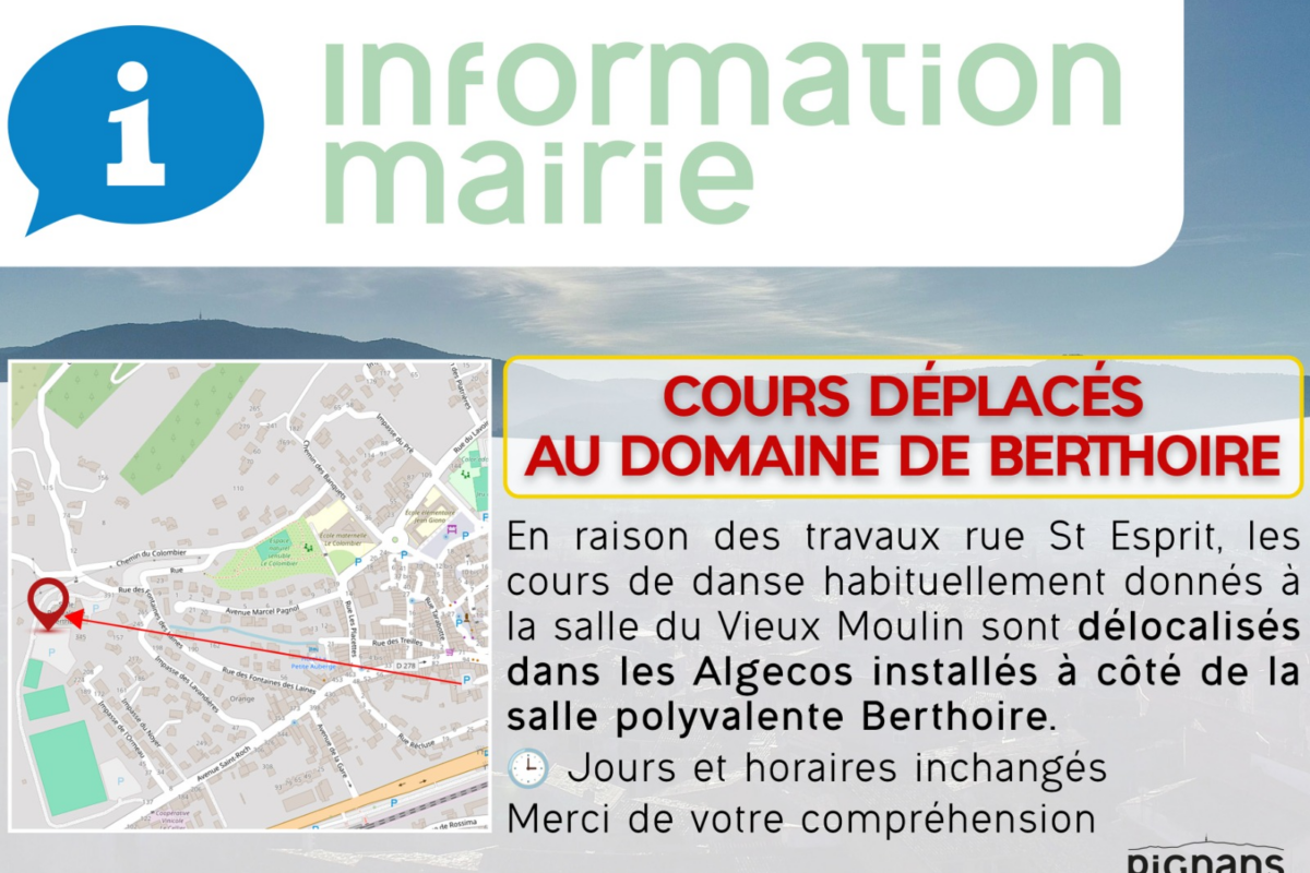 [Rappel] Cours de danse : changement de lieu pendant les travaux