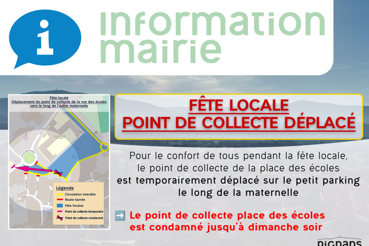 Fête locale – Point de collecte déplacé