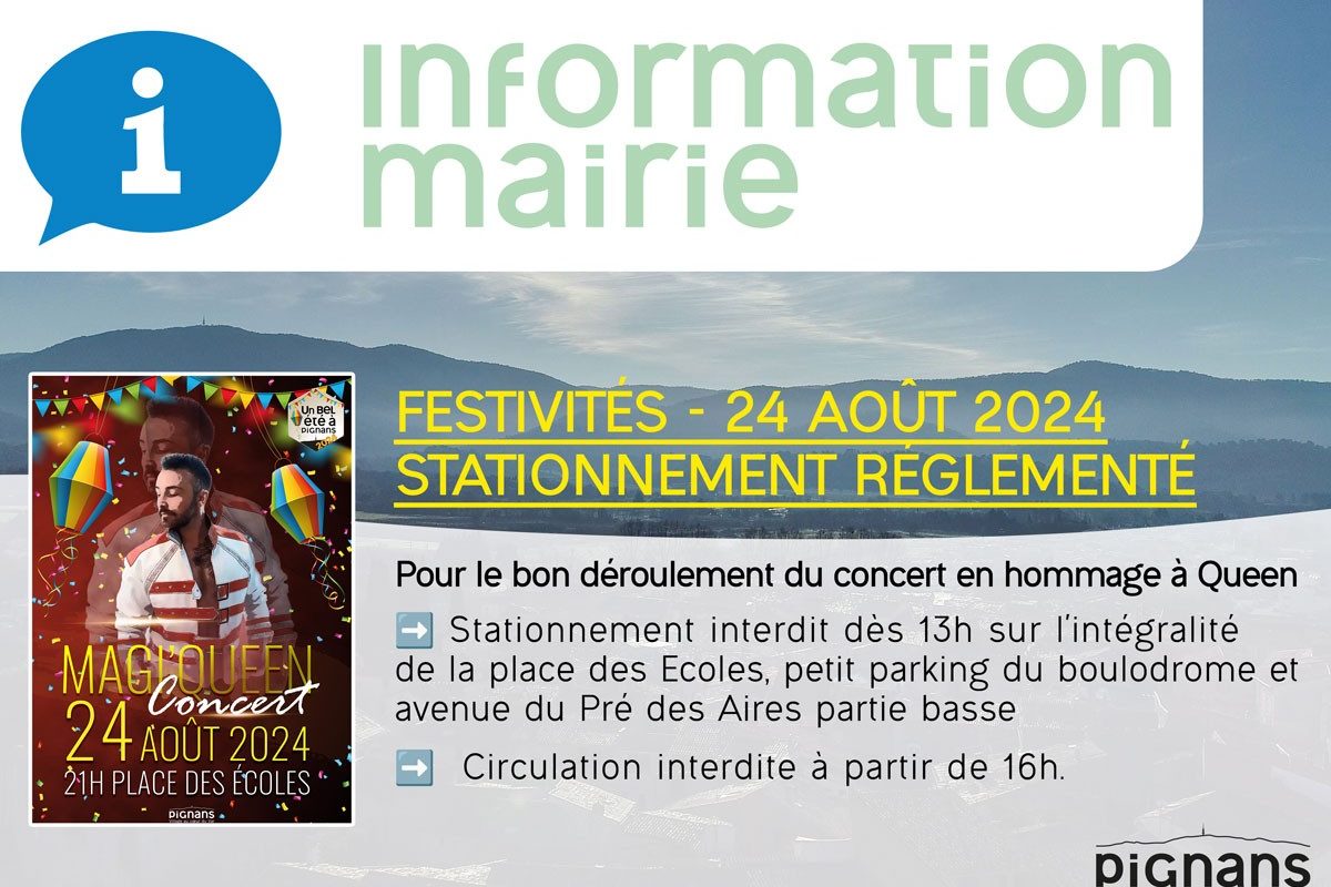 Festivités – Stationnement réglementé le 24 août