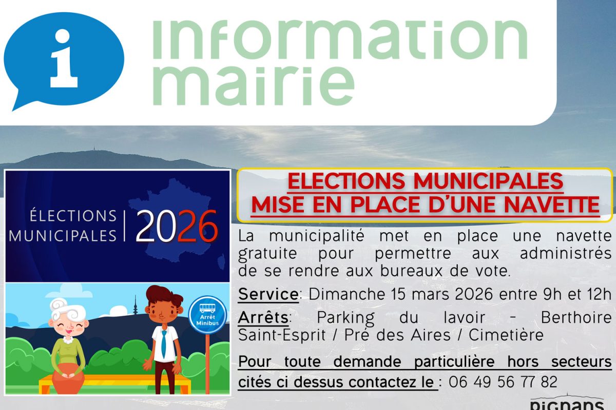Election municipales – Mise en place d’une navette