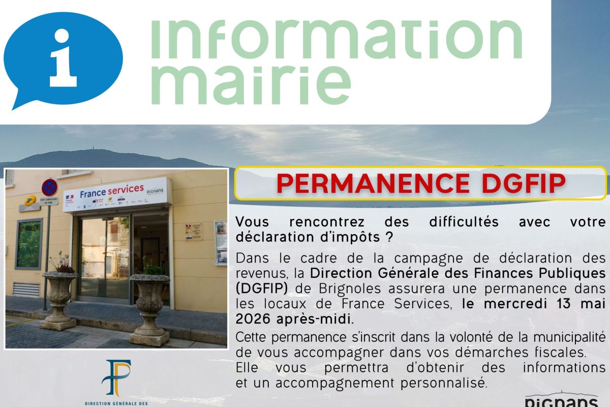 13 mai – Permanence DGFIP à France services