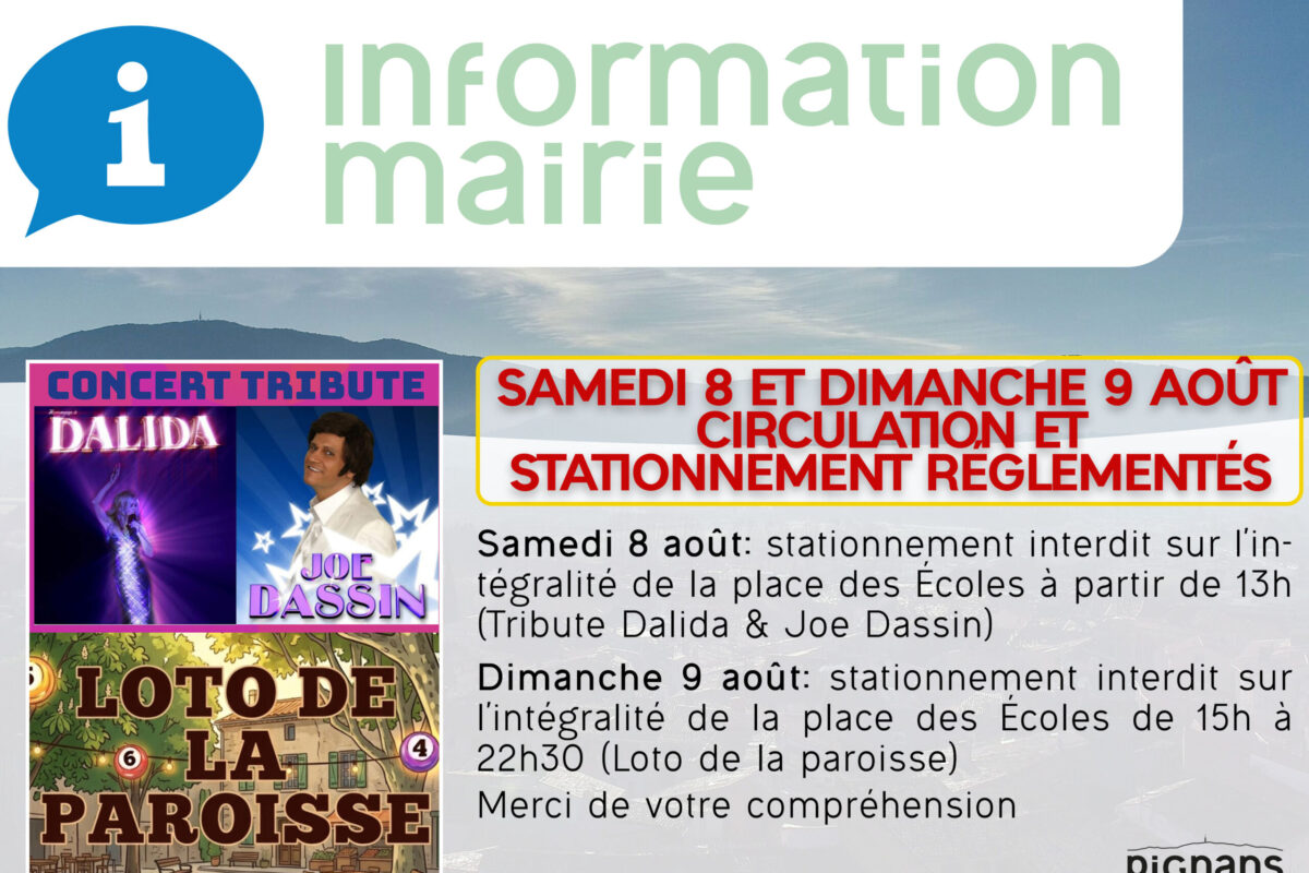 Concert du 8 août – Stationnement réglementé