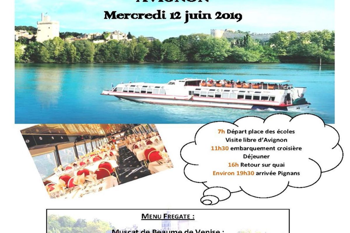 [CCAS] Croisière sur le Rhône et visite d’Avignon le 12 Juin 2019