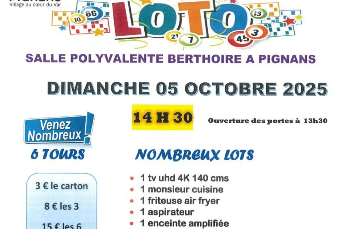 5 oct. – Super loto Notre Dame des Anges