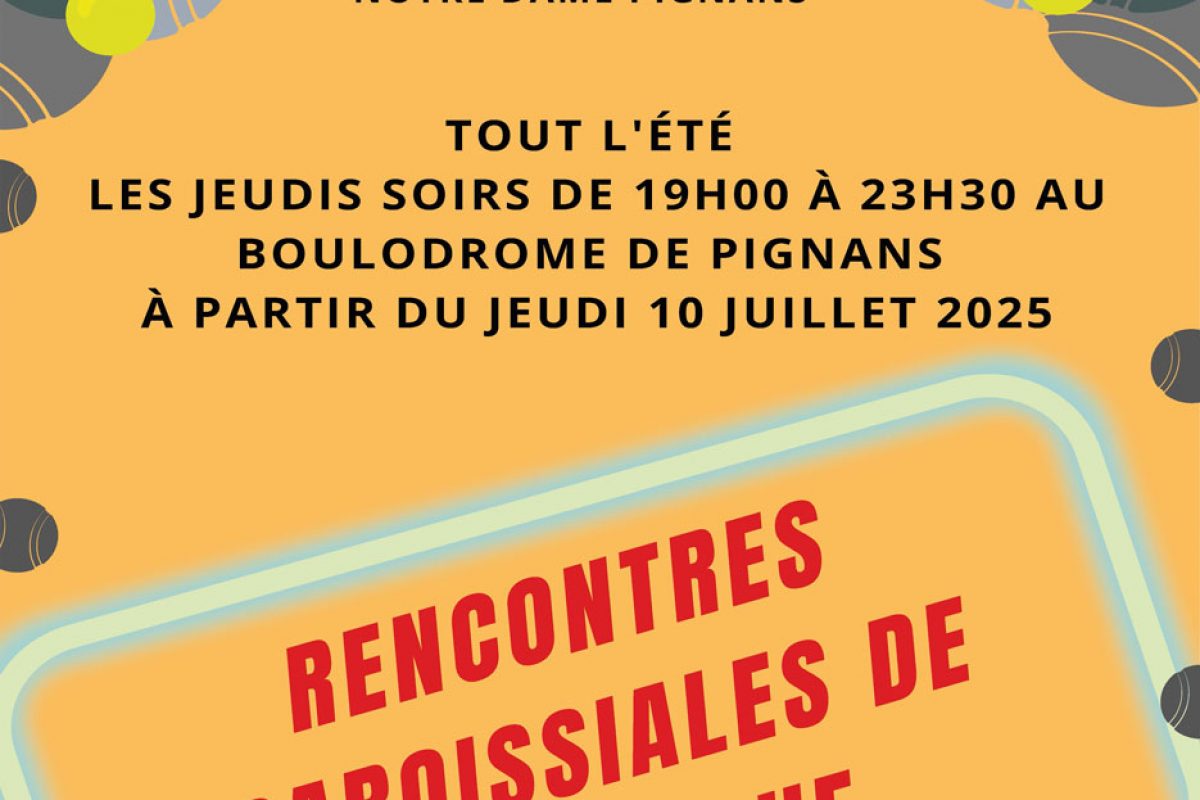 10 juil – Rencontres paroissiales de pétanque 2025