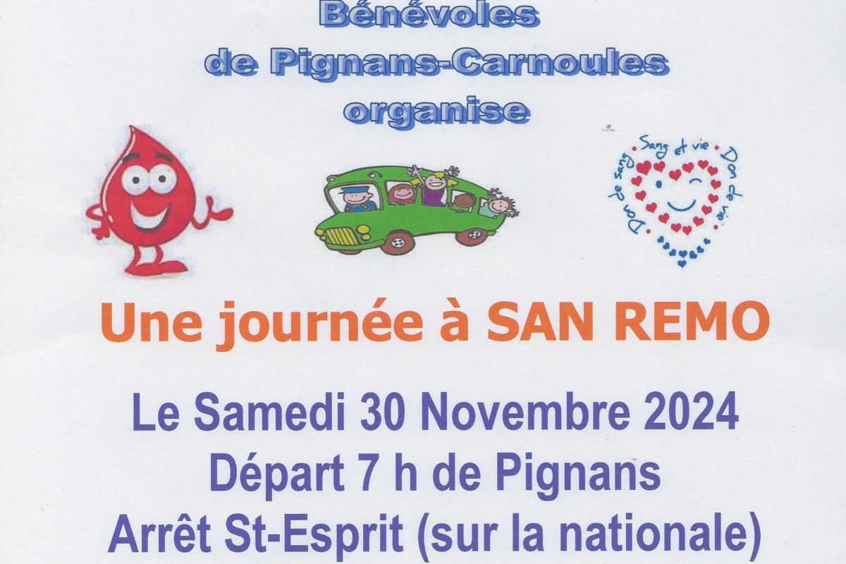 30 nov – Journée à San Rémo