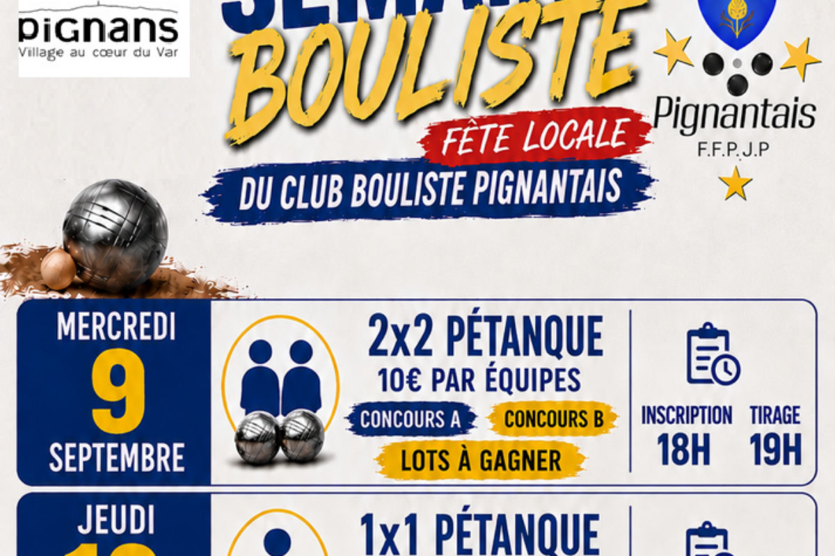 9 au 13 sept – Semaine bouliste de la fête locale