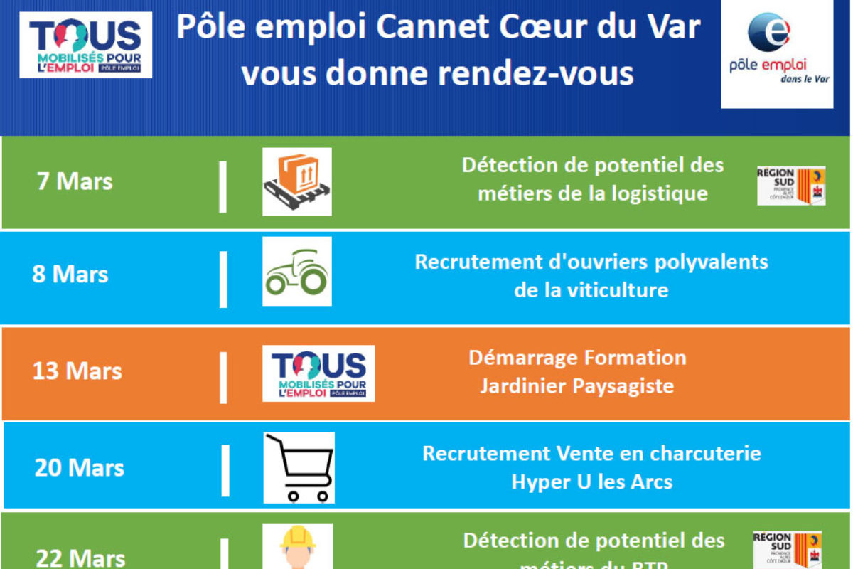 [Emploi] Les rendez-vous Pôle Emploi de Mars 2023