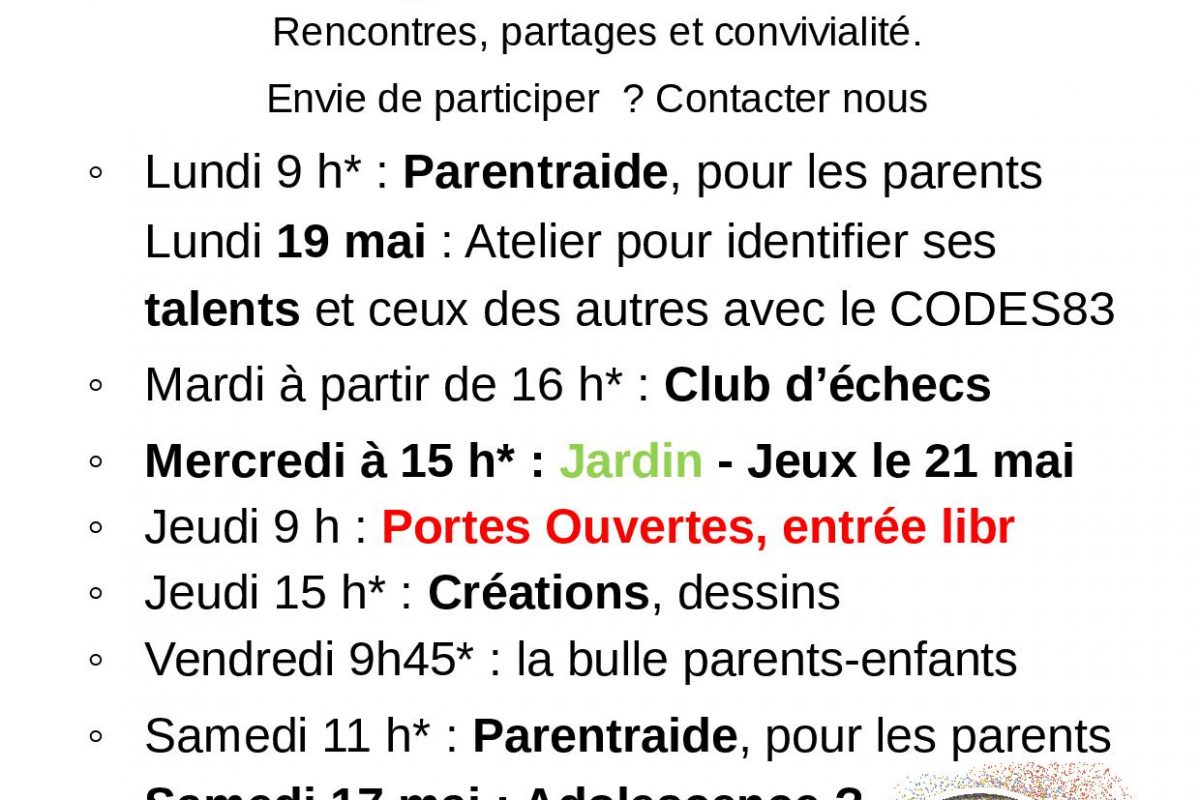 UDV – Programme de Mai 2025
