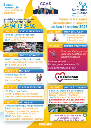 Affiche : Programmepignanssemainebleue2026 1