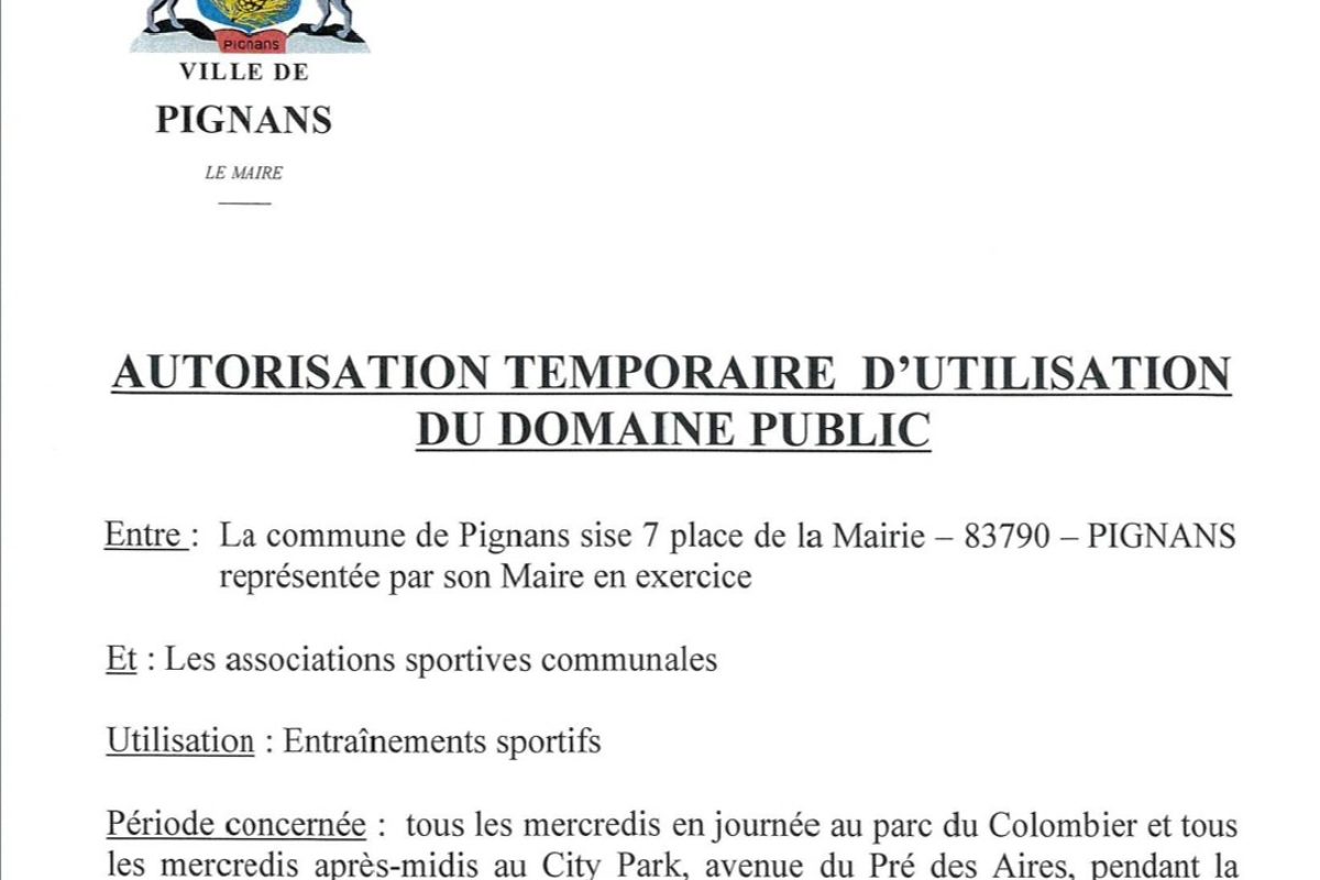 Autorisation temporaire d’utilisation du domaine public