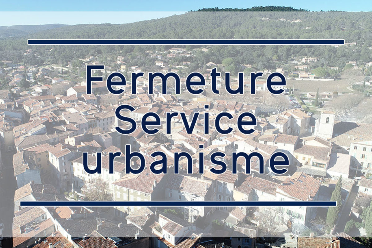 [Urbanisme] Service fermé le 23 octobre 2020