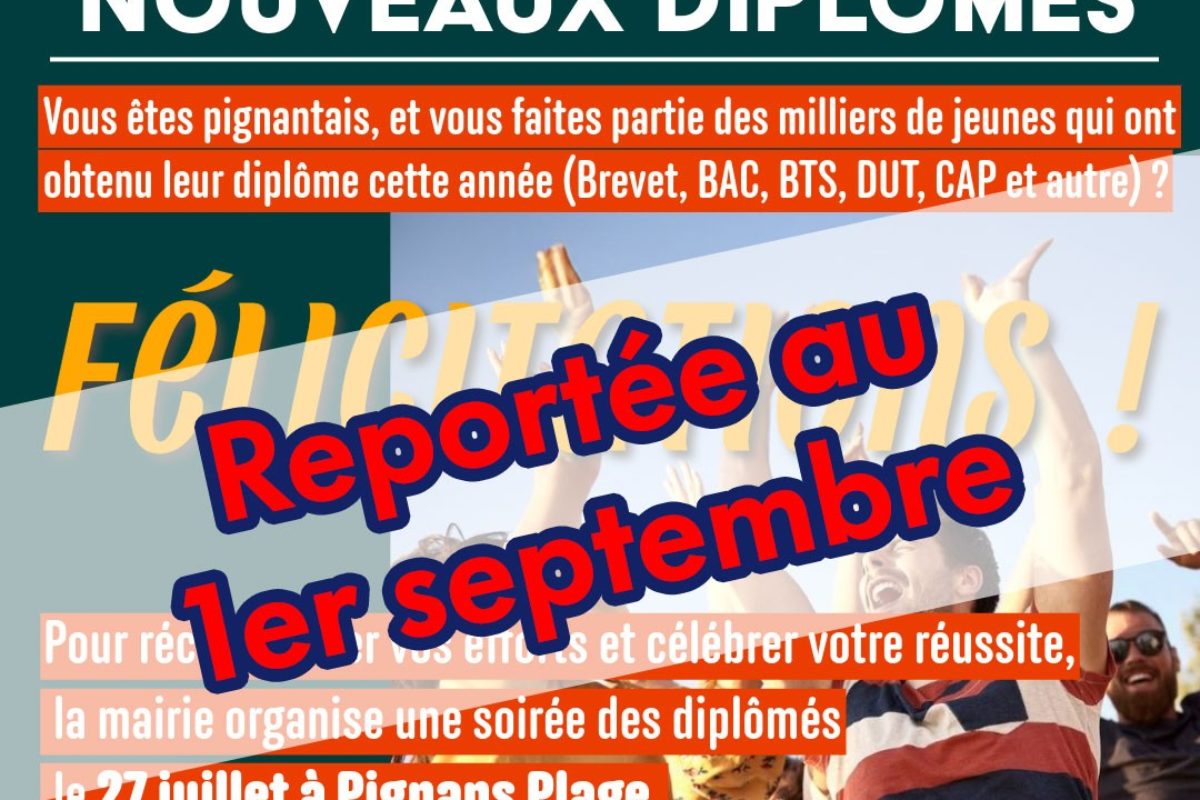 1er sept. – Soirée des diplômés